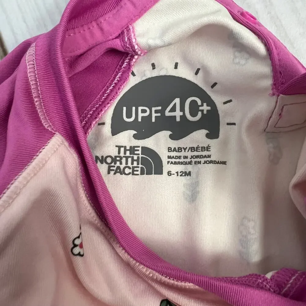 The North Face Baby Girl Long‎ Sleeve Rash Guard Sunsuit UPF 40 6-12 Months